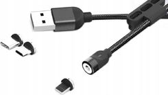 Zdjęcie Amio Kabel Lightning Usb-C Micro Magnetyczne Końcówki - Jastrzębie-Zdrój