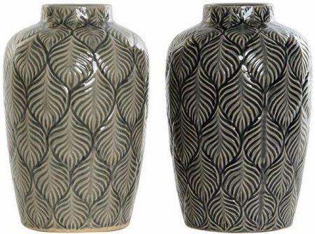 Dkd Home Decor Wazon Beżowy Porcelana Szary Kolor Zielony Orientalny 16X16X26 Cm (2 Sztuk) 62064462