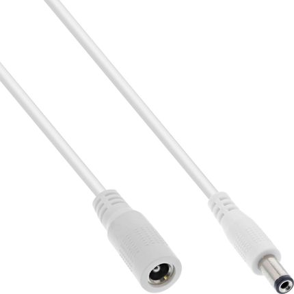 Inline Kabel Zasilający Inline Dc Extension Cable Plug Male/Female 5.5X2.5Mm Awg 18 White 2M