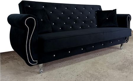 Wersalka rozkładana Manchester pikowana kryształami CHESTERFIELD GLAMOUR kanapa sofa łóżko KOLOR DOWOLNY z pojemnikiem funkcja spania