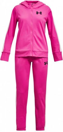 Dziewczęcy dres komplet treningowy UNDER ARMOUR UA Knit Hooded Tracksuit - różowy