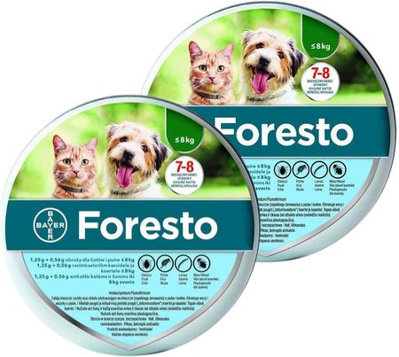 Bayer Foresto Obroża Dla Kotów I Psów Poniżej 8kg X2