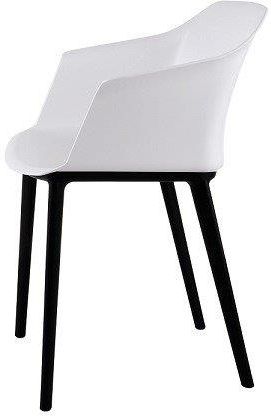 Krzesło Nado białe plastikowe do biura, domu i do ogrodu
