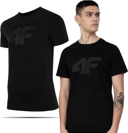 4F T-Shirt Koszulka Męska Bawełniana Podkoszulka Czarny