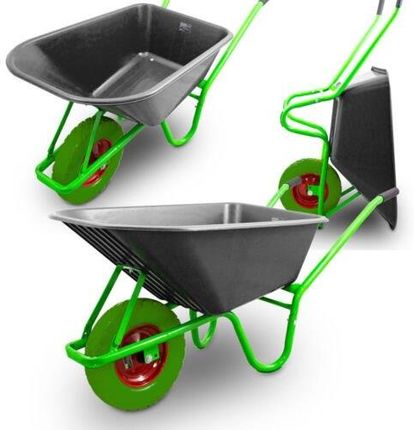 Emaga Taczka Z Misą Pvc Mocna Z Kołem Pełnym Zielone Ogrodowy Wózek 250Kg