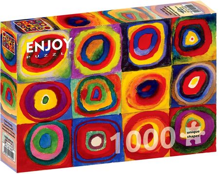 Enjoy Puzzle Studium Koloru: Kwadraty Z Koncentrycznymi Okręgami Wassily Kandinsky 1000El.