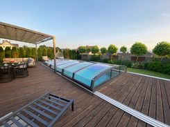 Zadaszenie basenowe CASABLANCA 7,75 x 3,50 x 0,70 poliwęglan lity pokrywa elegancka na basen