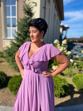 Pretty Women Sukienka Długa Cyprus Wrzosowy