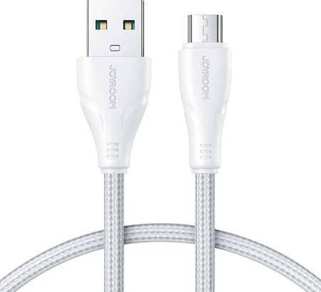 Joyroom Kabel USB kabel USB - micro USB 2.4A Surpass Series do szybkiego ładowania i transferu danych 0,25 m biały (S-UM018A11)