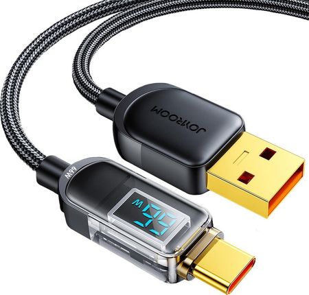 Joyroom Kabel USB kabel USB USB C 66W do szybkiego ładowania i transferu danych 1,2 m czarny (S-AC066A4)