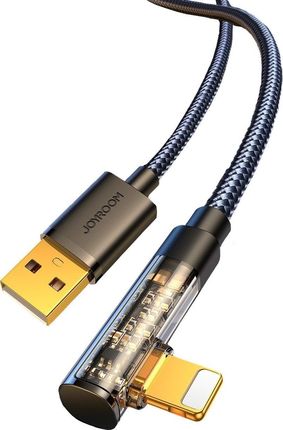 Joyroom Kabel USB kabel Lightning kątowy - USB do szybkiego ładowania i transferu danych 2.4A 1,2 m czarny (S-UL012A6)