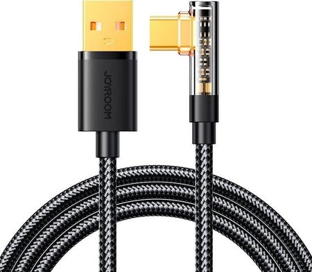 Joyroom Kabel USB kabel USB C kątowy - USB do szybkiego ładowania i transferu danych 3A 1,2 m czarny (S-UC027A6)