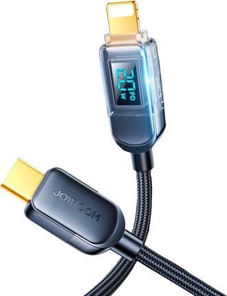 Joyroom Kabel USB kabel USB C - Lightning 20W z wyświetlaczem mocy ładowania 1,2 m czarny (S-CL020A4)