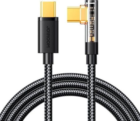 Joyroom Kabel USB kabel USB C kątowy - USB C do szybkiego ładowania i transferu danych 100W 1,2 m czarny (S-CC100A6)