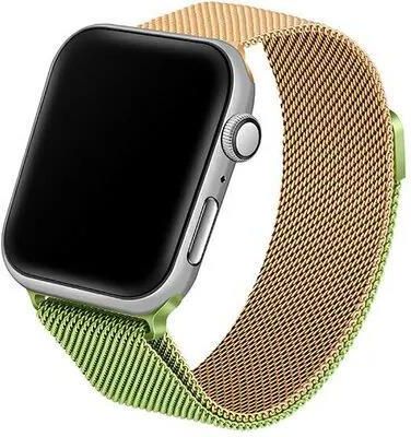 Beline Pasek Steel Do Apple Watch 2/3/4/5/6/7/8/Se/Se 2 (38/40/41mm) Zielono-Złoty