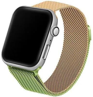 Beline Pasek Steel Do Apple Watch 2/3/4/5/6/7/8/Se/Se 2/Ultra (42/44/45/49mm) Zielono-Złoty
