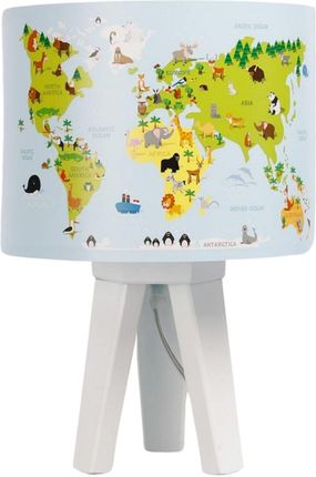Lampka stołowa dla chłopca i dziewczynki Mapa Świata