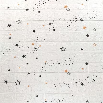 Sticker Wall Dekoracyjny Panel Ścienny 3D 70x77cm Stars White