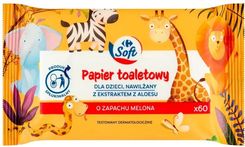 Zdjęcie Carrefour Soft Papier toaletowy dla dzieci nawilżany o zapachu melona 60 sztuk - Kraków