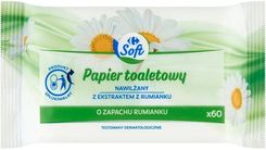 Zdjęcie Carrefour Soft Papier toaletowy nawilżany o zapachu rumianku 60 sztuk - Parczew
