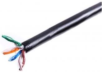 Kabel instalacyjny DIGITUS zewnętrzny żelowany kat.5e, U/UTP, Fca, AWG24/1, PE, 500m, czarny DK-TP512-5