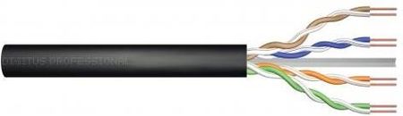 Kabel instalacyjny DIGITUS zewnętrzny suchy kat.6, U/UTP, Fca, AWG 24/1, PE, 50m, czarny DK-1611-V-05-OD
