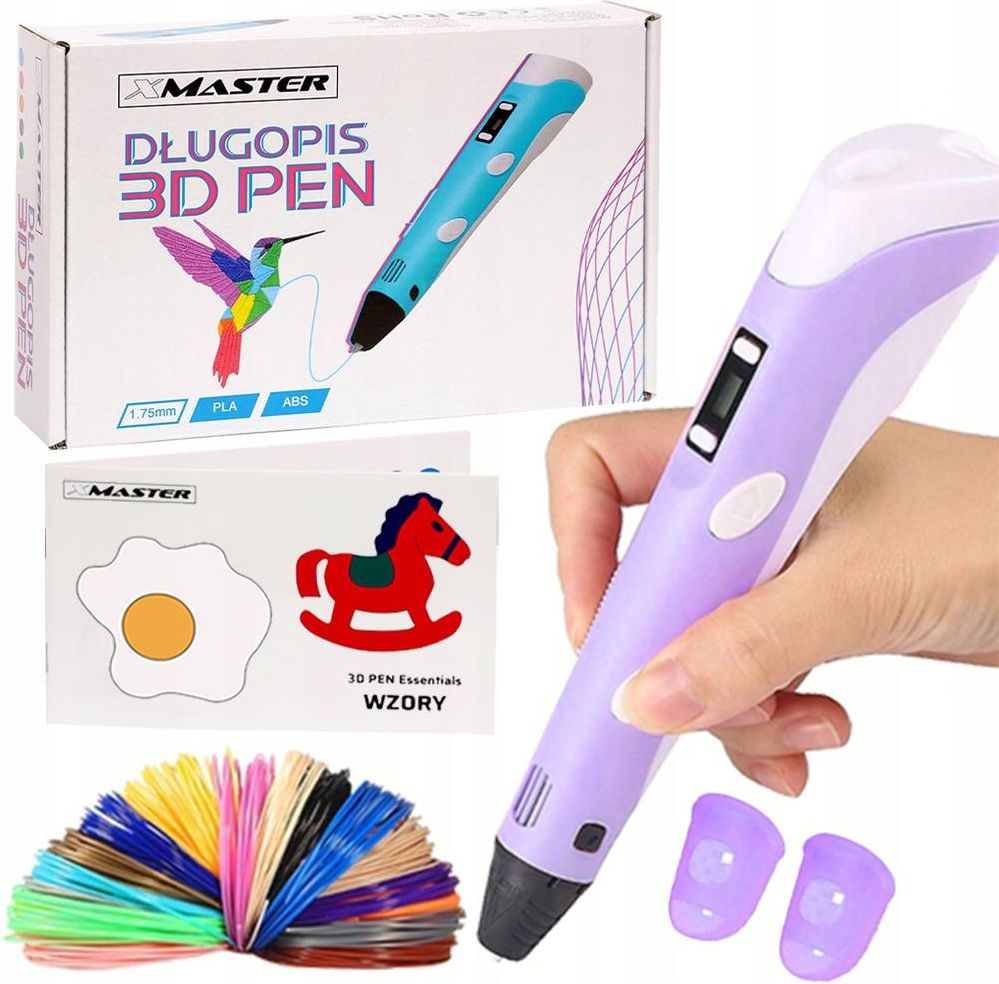 Pisak 3D Xmaster D ugopis 3D Pen 2 Drukarka Wk ady Zestaw Fiolet pisak-3d-xmaster-d-ugopis-3d-pen-2-drukarka-wk-ady-zestaw-fiolet