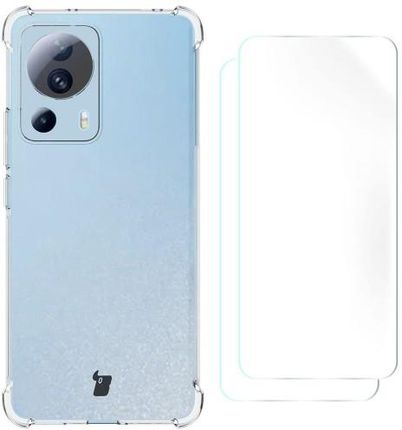 Bizon Etui + 2X Folia Case Clear Pack Do Xiaomi 13 Lite Przezroczyste