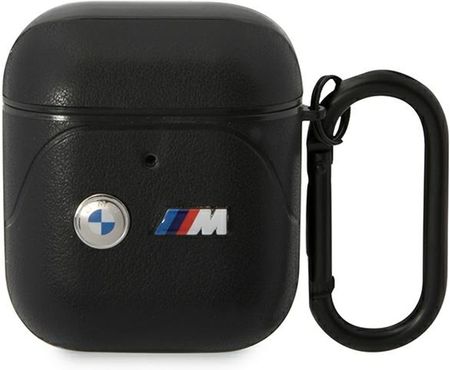 Bmw Bma222Pvtk Airpods 1/2 Cover Czarny/Black Leather Curved Line