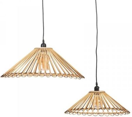 Bigbuy Home Lampa Sufitowa 57 X 20,5 Cm Naturalny Bambus (2 Sztuk)