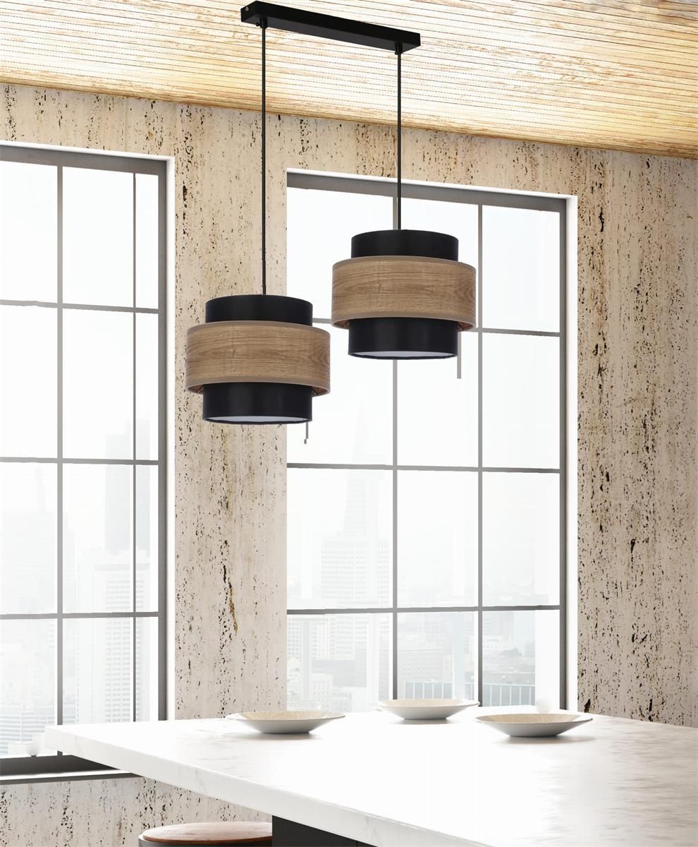 Candellux Lighting Twin Lampa Wisząca Czarny 2X40W E27