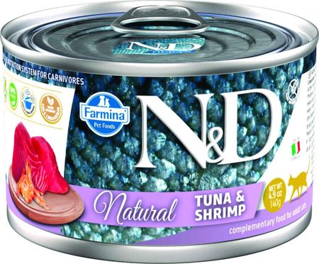 Farmina N&D Cat Natural Shrimp & Tuna Mokra Karma Dla Dorosłych Kotów Z Krewetkami i Tuńczykiem 140 g