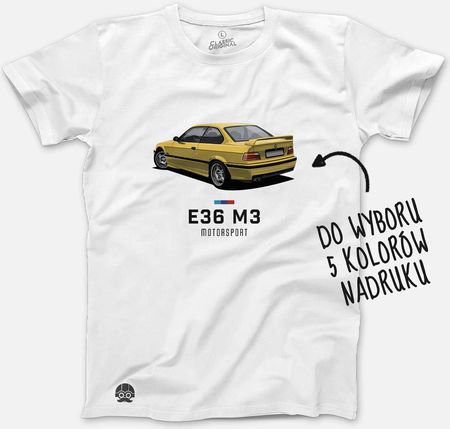 Koszulka męska BMW E36 M3 dla fanów motoryzacji
