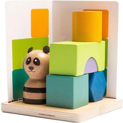 Bs Toys Drewniana Gra Logiczna Dla Dzieci Łamigłówka Puzzle 3D Panda