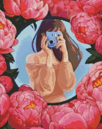 Diamentowa Mozaika Kwiatowe Selfie 40X50Cm