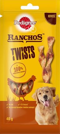 Pedigree Ranchos Twists Z Kurczakiem 40G