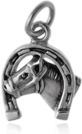 Elegancki oksydowany srebrny wisior koń konik kucyk srebro 925 W0512