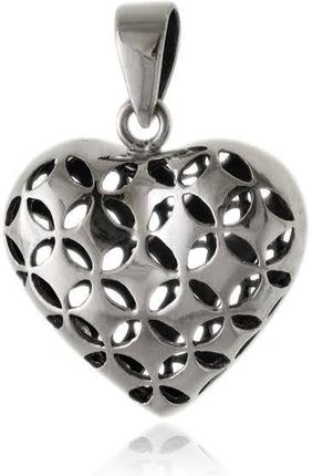 Elegancki srebrny wisior wisiorek duże ażurowe serce serduszko heart srebro 925 W0518