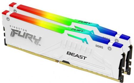 Pamięć RAM Kingston Fury Beast RGB DDR5 32GB 5200MHz CL40 Biały (KF552C40BWAK232)