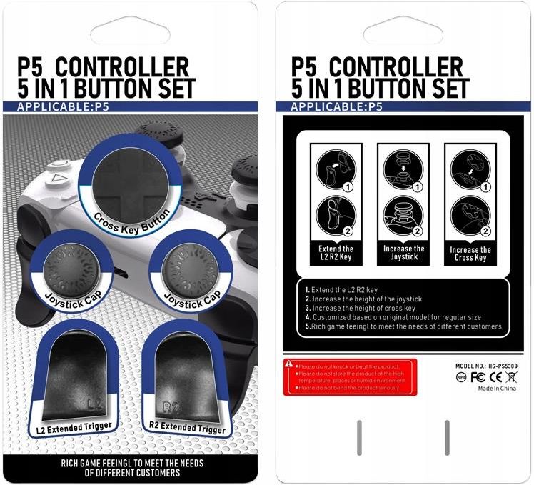 WeLoveGames Zestaw Przedłużki trigger R2 L2 + nakładki + D-pad PS5 ...