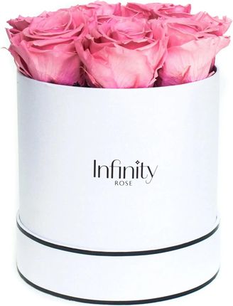 Jasnoróżowe Wieczne Róże W Białym Dużym Flower Boxie Infinity Rose