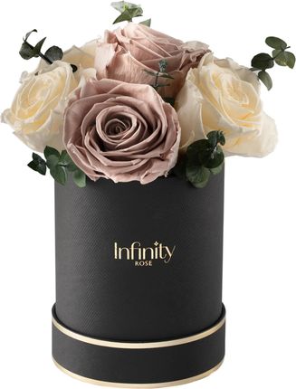Black Sand Flower Box Infinity Rose Wieczne Róże Z Eukaliptusem