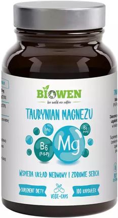 Biowen Taurynian Magnezu Z Witaminą B6 Wsparcie Układu Nerwowego I Zdrowego Serca 100 Kapsułek