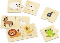Zdjęcie Viga Toys Viga Drewniane Puzzle Układanka Zwierzątka Małe I Duże - Żory