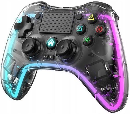 Gamepad Elektron Doubleschock Transparent Led PS4