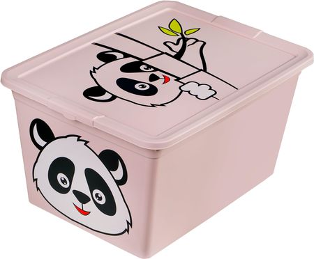 BRANQ - Pojemnik na zabawki - Animal - Panda - różowy - 15 L
