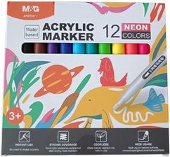 M&G Markery Akrylowe 1 2Mm Komplet 12 Kolorów Neonowych Mg Apmt3311 Wp12