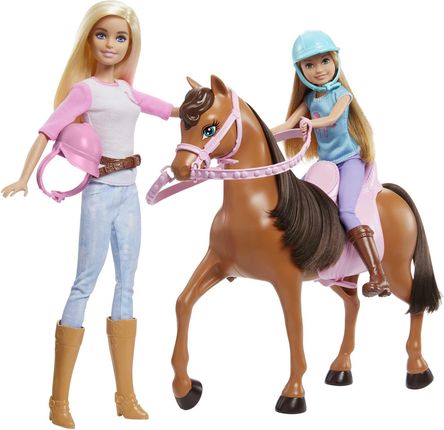 Barbie Lekcja jazdy konnej 2 lalki + konik GXD65