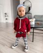 Dres bordowy z paskami rozmiar 92
