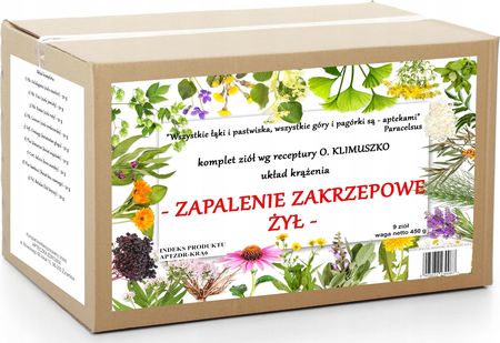 Apteczka Zdrowia Zapalenie Żył zioła wg Klimuszko 450 g Zakrzepica
